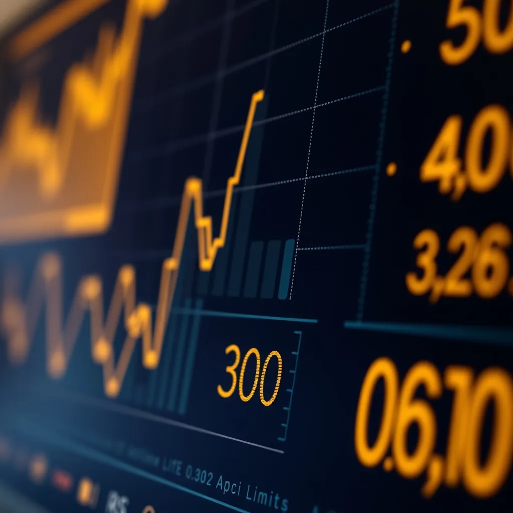 Close-up of a high-tech digital interface showing financial