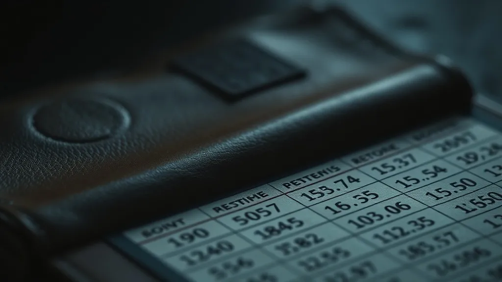 A macro photograph of an antique leather-bound bank ledger w